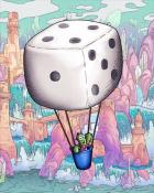 Jet Set Solitaire Dice Hot Air Balloons Badge