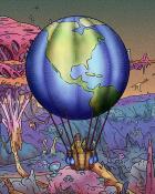 Tri-Peaks Solitaire HD Planet Earth Hot Air Balloons Badge