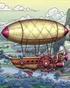 Poppit! Bingo Diamond Steampunk Hot Air Balloons Badge