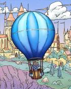 World Class Solitaire HD Blue Teardrop Hot Air Balloons Badge