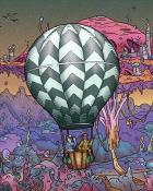 First Class Solitaire HD Chevron Hot Air Balloons Badge