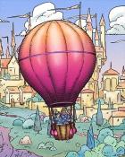 Jungle Gin HD Hot Pink Gradient Teardrop Hot Air Balloons Badge