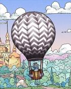 First Class Solitaire HD Zig Zag Hot Air Balloons Badge