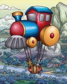 Canasta HD Train Hot Air Balloons Badge