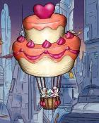 Word Whomp HD Wedding Cake Hot Air Balloons Badge