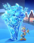 Mahjong Garden HD Flower Bouquet Ice Sculptures Badge
