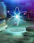 Atom Model Mad Scientist Lab Badge