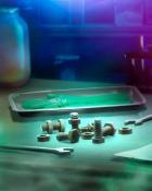 Frankenstein Bolts Mad Scientist Lab Badge