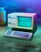 Old Computer Mad Scientist Lab Badge