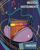 Pan Flute Musical Instruments Badge - Crossword Cove HD