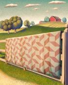 Jet Set Solitaire Eccentric Star Quilting Square Badge