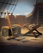 Bejeweled Stars Caulking Tools Ships Ahoy Badge