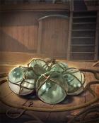 Thousand Island Solitaire HD Glass Floats Ships Ahoy Badge