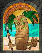 Jungle Gin Stained Glass Badge - World Class Solitaire HD