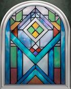 Fourth Geometric Pattern Stained Glass Badge - First Class Solitaire HD