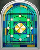 Fifth Geometric Pattern Stained Glass Badge - Word Whomp HD