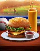 Solitaire Home Story Hamburger Tailgating Foods Badge