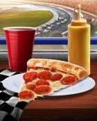 First Class Solitaire HD Pizza Tailgating Foods Badge
