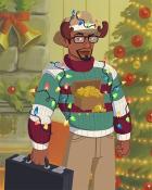 Thousand Island Solitaire HD Reindeer Chase Ugly Sweaters Badge