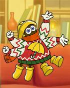 Cheerful Octavia Ugly Sweaters Badge