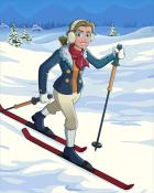 Cross Country Skiing Winter Activities Badge - Thousand Island Solitaire HD
