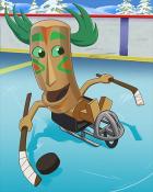 Ice Sledge Hockey Winter Activities Badge - Word Whomp HD