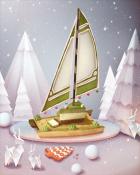 Green Catamaran Gingerbread Badge - Spades HD