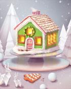 Green Cottage Gingerbread Badge - Bejeweled Stars