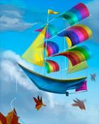 Mahjong Garden HD Sailboat Kites Badge