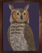 Mahjong Garden HD Statuesque Owl Nail and String Art Badge