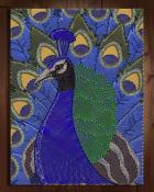Peacock Nail and String Art Badge