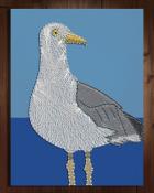 Solitaire Home Story Seagulls Nail and String Art Badge
