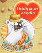 Quinn's Aquarium Picture Us Vintage Valentines Badge