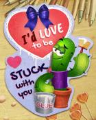 Mahjong Garden HD Stuck with You Vintage Valentines Badge