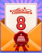 Pogo 24th Birthday Cake 8 Badge - Pogo Slots