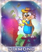 Carrot Topiary Diamond Badge - Word Whomp HD