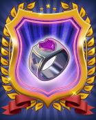 Poker Town Pink Heart Ring Badge