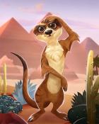 Meerkat Desert Creatures Badge - Pogo Slots