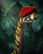 Mandarin Rat Snake in Hat Badge