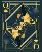 World Class Solitaire HD Queen of Spades Art Deco Cards Badge