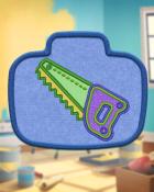 Bejeweled Stars Blue Woodworking Badge