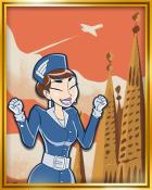 Jet Set Solitaire Barcelona, Spain Extended Stay Coach Badge