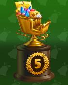 Solitaire Home Story Santa's Golden Sleigh Lap 5 Badge