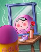 Trizzle Rosy Reflection Badge