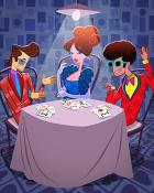 Cool Cats Card Night Badge - Canasta HD