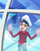 First Class Solitaire HD Child Plane Watching Badge