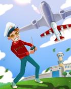 First Class Solitaire HD Child Flying Toy Plane Badge