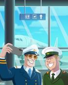 First Class Solitaire HD Pilot Selfie Badge
