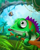 Hungry Chameleon Badge - Jungle Gin HD