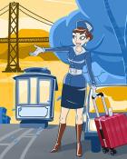 Jet Set Solitaire Jolly Trolley Badge